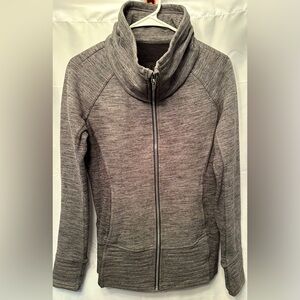 Lululemon Radiant Jacket II Full Zip Funnel Neck Heathered Core Dark Grey Size 6